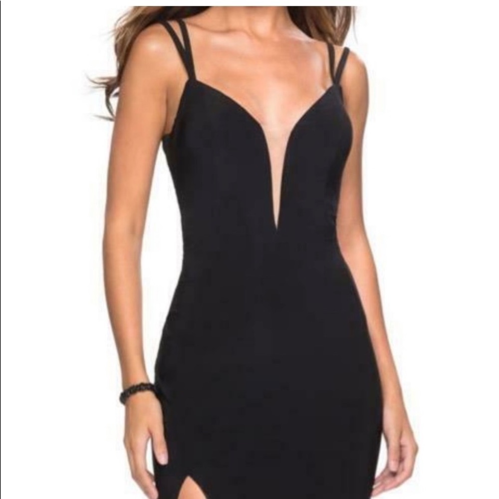 Size 0 La Femme. Long black Formal dress